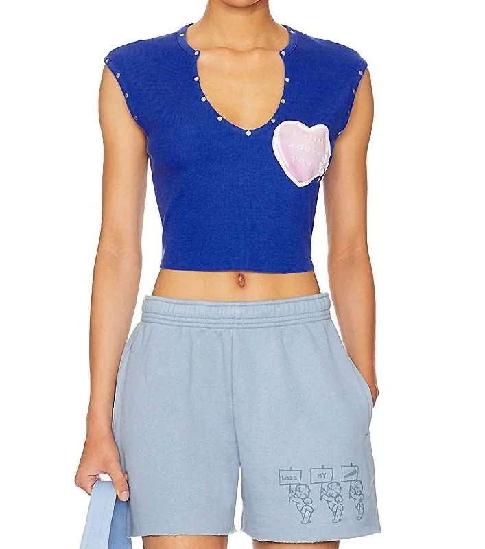 Women's Evening Attire Adore Your Rebel Tank Top In Blue