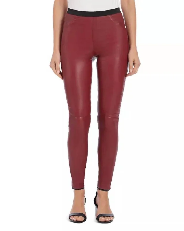 Stylish Savings Stretch Leather Legging Skinny Pants In Red