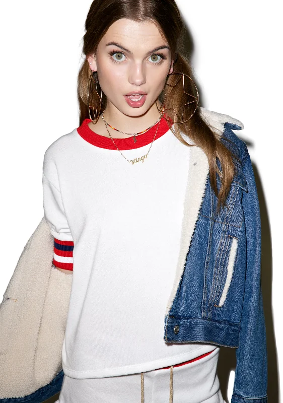 Vibrant Femme Fashion Cropped Varsity Sweatshirt
