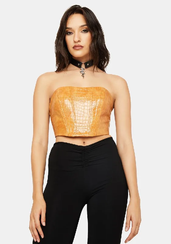 Women's Work Apparel Camel Easy On Me Crop Top