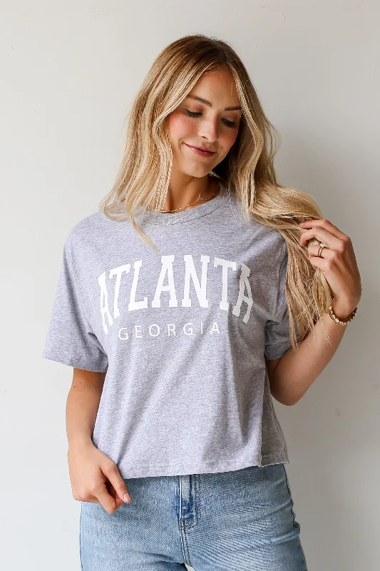 Women's Timeless Attire Heather Grey Atlanta Georgia Cropped Tee