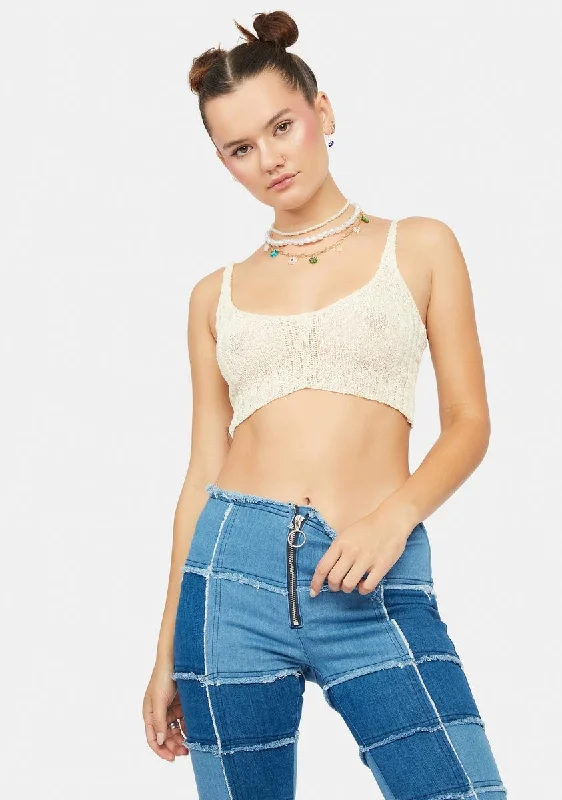 Women's Versatile Apparel Fab Lane Knitted Ribbed Crop Tank Top