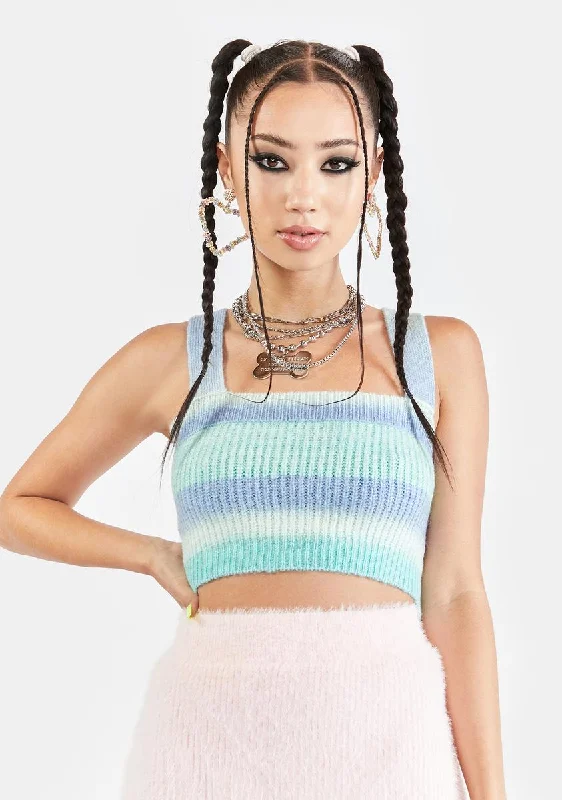 Chic & Cozy Apparel Mint Multi Crop Top