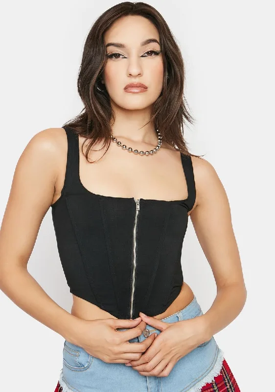 Elegant Clothing Noir Hold A Grudge Corset Crop Top