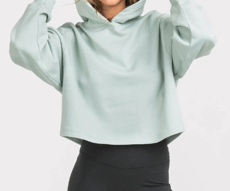 Casual and Comfortable Outfits Cropped Gym Class Hoodie In Moon Mist