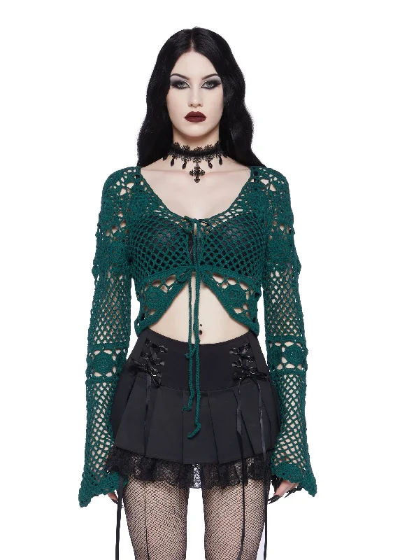 Online Boutiques Affordable Mystical Legion Crochet Cardigan