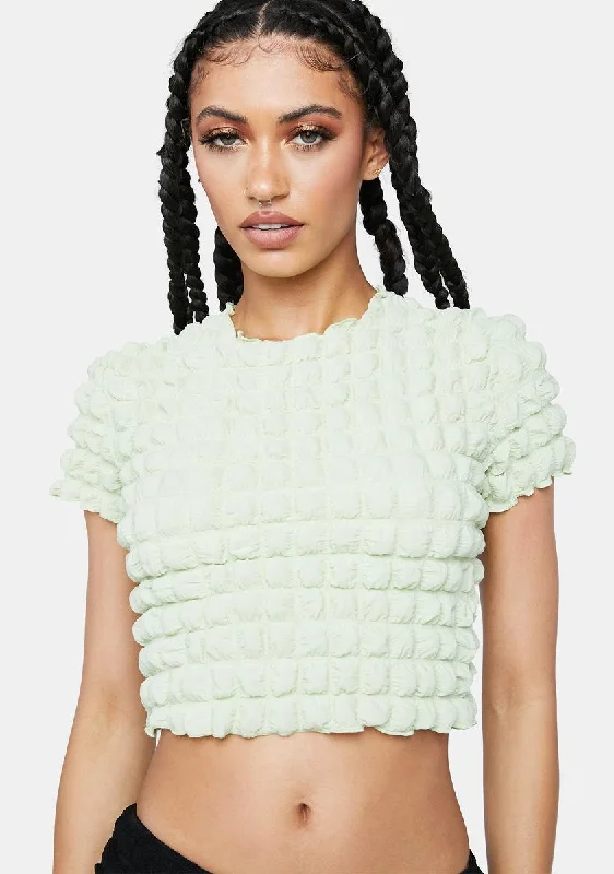 Seasonal Trends Pastel Lime Shrunken Crop Top