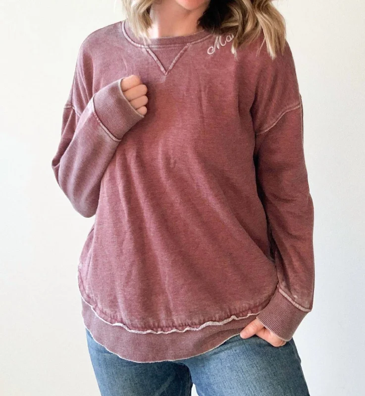 Women's Trendy Attire "mama" Embroidered Sweatshirt