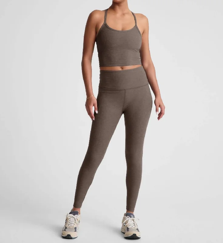 Clothes Women Spacedye Caught In The Midi Legging In Soft Umber Heather