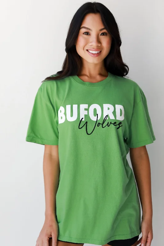 Women's Transitional Attire Green Buford Wolves Tee