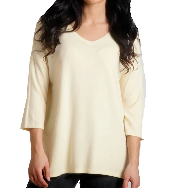 Trendy Street Style Clothing Tatiana Kashmira 3/4 Sleeve Tunic In Yellow