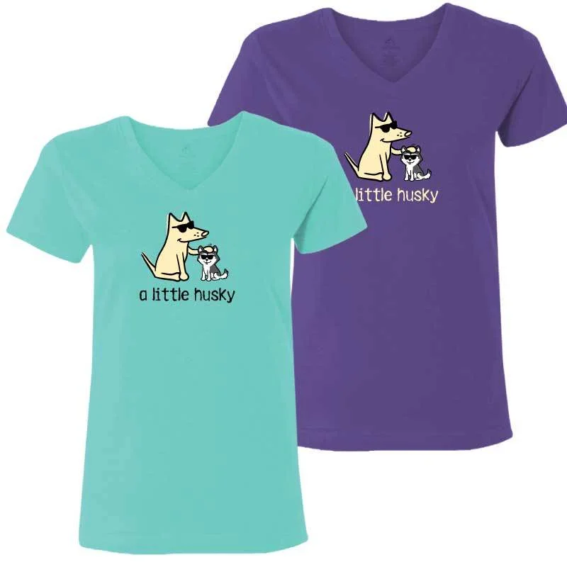 Clothes For Sale A Little Husky - Ladies T-Shirt V-Neck