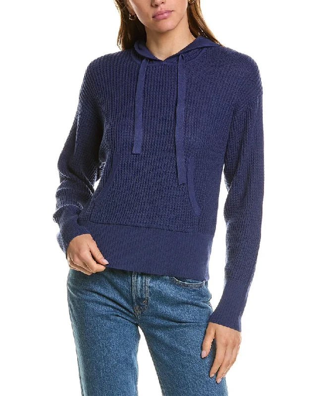 Best Boutiques Online Hannah Rose Waffle Stitch Cashmere-Blend Hoodie