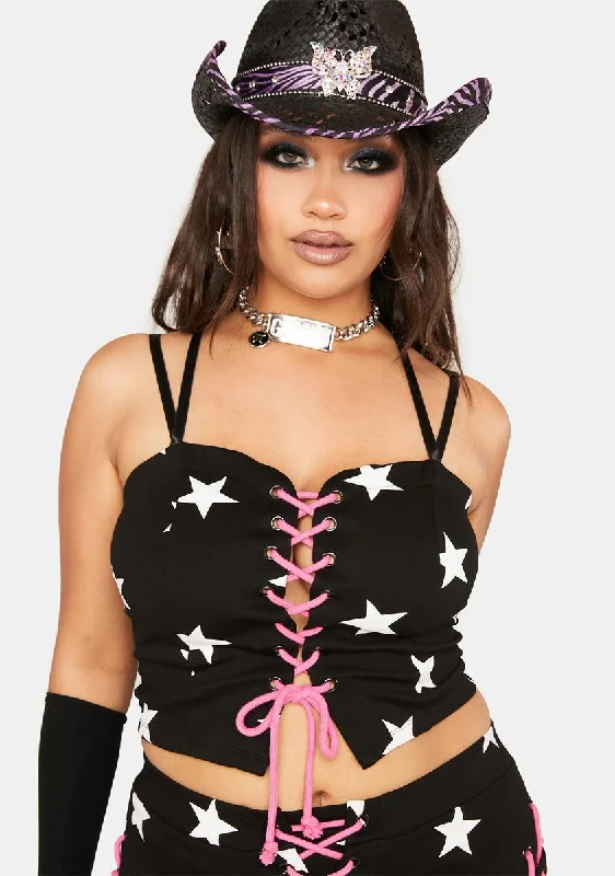 Women's Outerwear Apparel Plus Lights Camera Action Crop Top