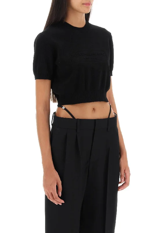Chic Clothes For Women Alexander Wang Logo Embossed Crop Top
