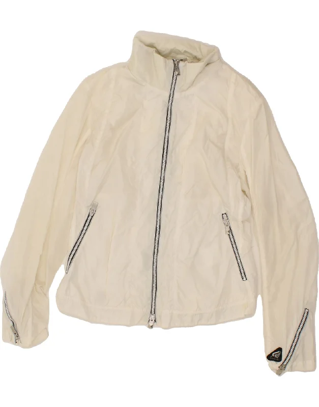 Women Fashion HOGAN Womens Slim Fit Bomber Jacket IT 44 Medium Off White