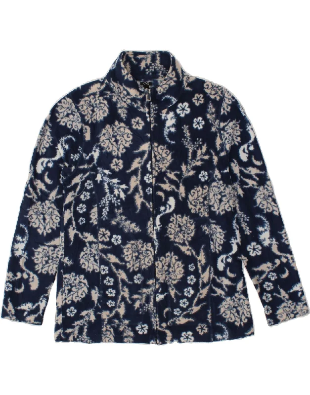 Clearance Sale OVS Womens Abstract Pattern Fleece Jacket UK 16 Large Navy Blue Polyester Clearance Sale OVS Womens Abstract Pattern Fleece Jacket UK 16 Large Navy Blue Polyester