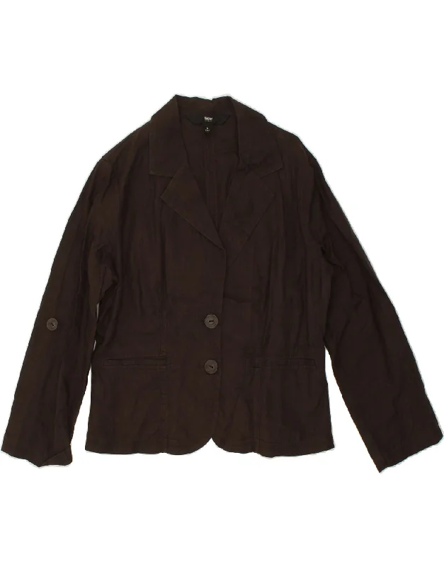 Women's Luxury Attire MOSSIMO Womens 2 Button Blazer Jacket UK 16 Large Black Linen