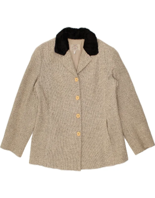 Fashion-Forward Women's Clothing ARMANI JEANS Womens Milano 4 Button Blazer Jacket UK 16 Large Beige Wool Fashion-Forward Women's Clothing ARMANI JEANS Womens Milano 4 Button Blazer Jacket UK 16 Large Beige Wool