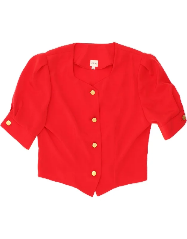 Classic Clothes For Women VINTAGE Womens 4 Button Blazer Jacket EU 40 Medium Red