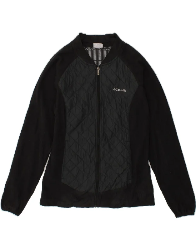 Women's Activewear for Exercise and Sports COLUMBIA Womens Fleece Jacket Medium Black Colourblock Polyester