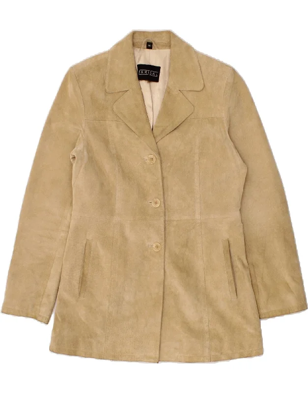 Affordable Women's Fashion BARISAL Womens Suede Jacket EU 38 Medium Beige