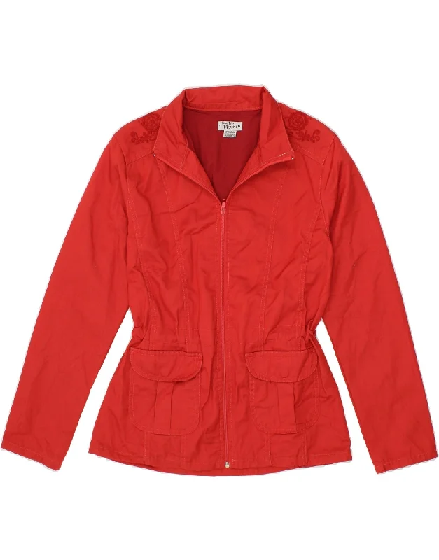 Minimalist Style ATLAS FOR WOMEN Womens Bomber Jacket EU 38/40 Medium Red Cotton