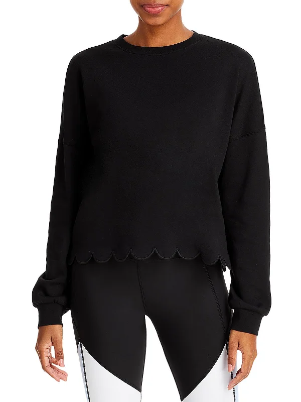 Chic Style Discounts Womens Scalloped Cotton Sweatshirt