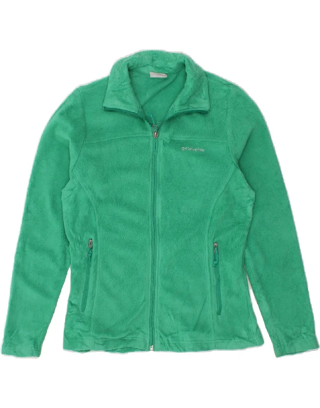 Elegant Women's Fashion COLUMBIA Womens Loose Fit Fleece Jacket UK 6 XS Green Polyester