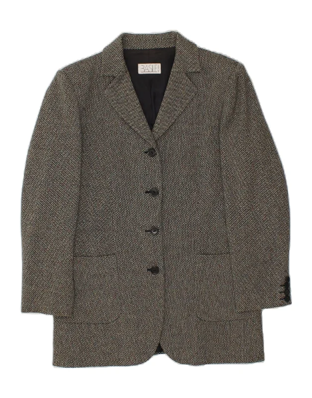Bundle Offer BASILE Womens 4 Button Blazer Jacket IT 44 Medium Grey Wool