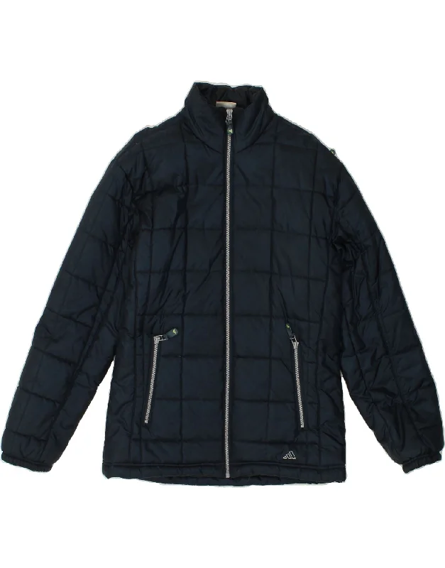 Women's Clothing Sets ADIDAS Womens Padded Jacket UK 12 Medium Navy Blue Polyester