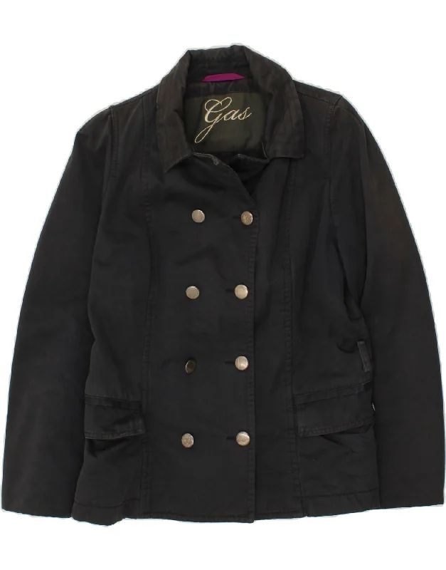 End of Season Sale GAS Womens Pea Coat IT 48 XL Grey Cotton