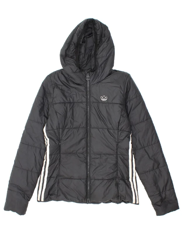 Women's Travel Apparel ADIDAS Womens Hooded Padded Jacket UK 10 Small Grey Polyester Women's Travel Apparel ADIDAS Womens Hooded Padded Jacket UK 10 Small Grey Polyester