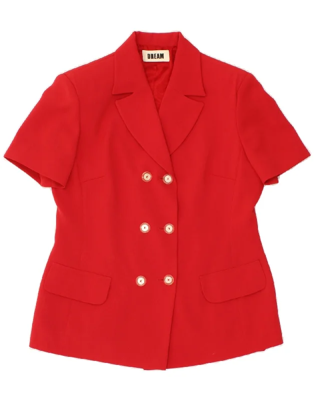 Women's Clothing For Everyday Wear DREAM Womens Short Sleeve Double Breasted Blazer Jacket UK 12 Medium Red Women's Clothing For Everyday Wear DREAM Womens Short Sleeve Double Breasted Blazer Jacket UK 12 Medium Red