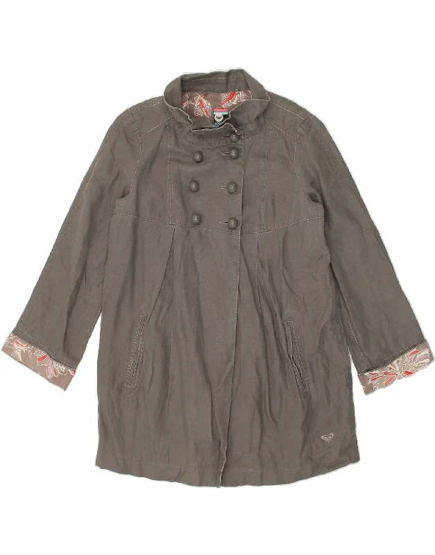 Casual Style for Busy Women ROXY Womens Double Breasted Coat UK 14 Medium Grey