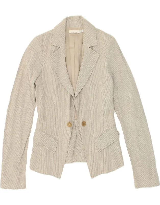 Flash Sale Or Flash Sales PINKO Womens Blazer Jacket UK 10 Small  Beige Striped Cotton