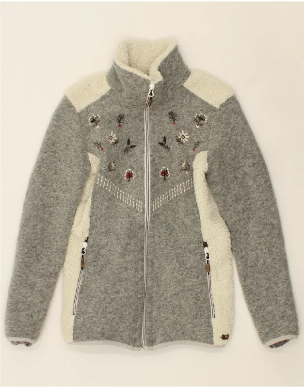 Women's Clothes For Work Events CMP Womens Fleece Jacket UK 6 XS Grey Colourblock Polyester Women's Clothes For Work Events CMP Womens Fleece Jacket UK 6 XS Grey Colourblock Polyester