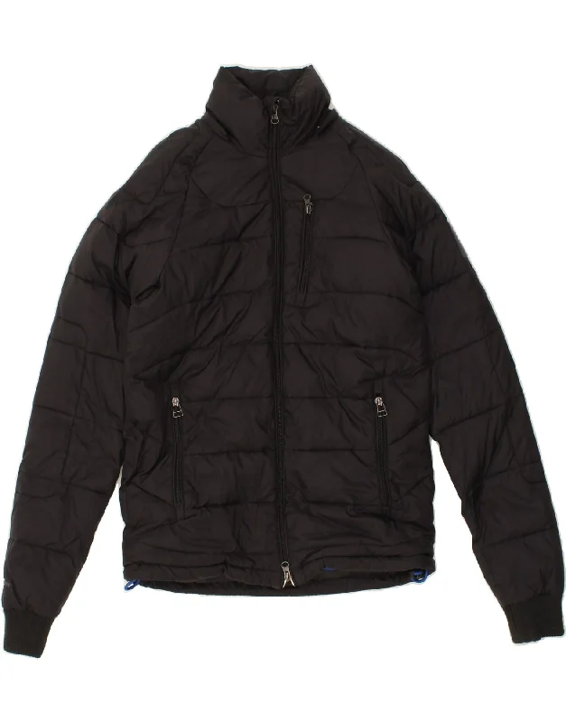 Graceful Fashion SUPERDRY Womens Padded Jacket UK 10 Small Black Nylon