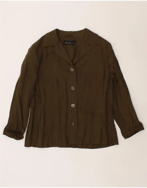 Women's Workout Clothing LUISA SPAGNOLI Womens 4 Button Blazer Jacket UK 16 Large Khaki