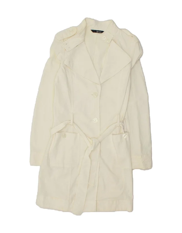 Women's Occasion Wear Clothing LIU JO Womens Military Overcoat IT 42 Medium White Cotton