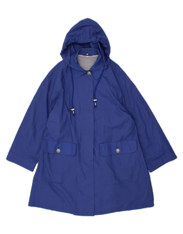 Women Fashion VINTAGE Womens Hooded Raincoat IT 44 Medium Blue