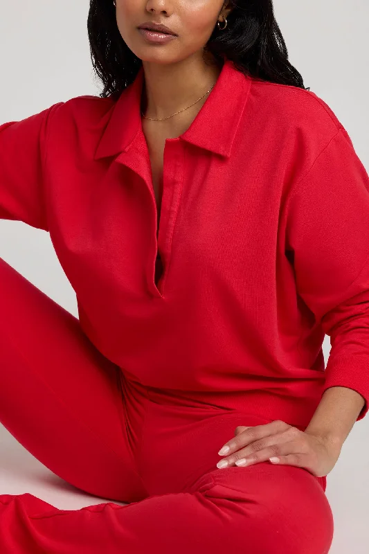 Bold Style Discounts Club Pullover in Cherry