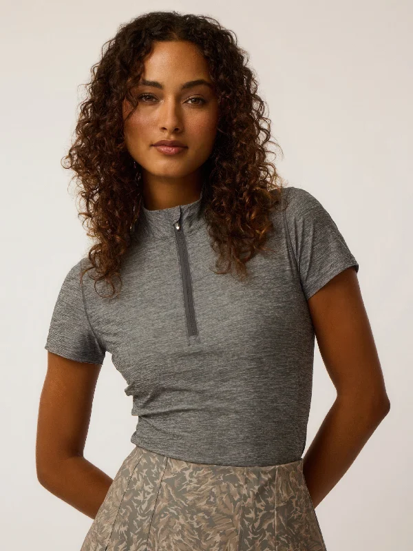 Hot Sale Halley Melange Short Sleeve Quarter-Zip