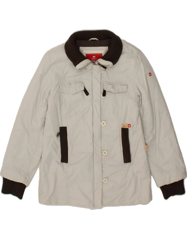 Eclectic Fashion KHUJO Womens Windbreaker Jacket UK 18 XL Grey Cotton