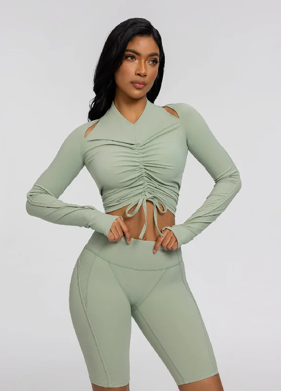 Minimalist Fashion Sale Drawstring Crop Top