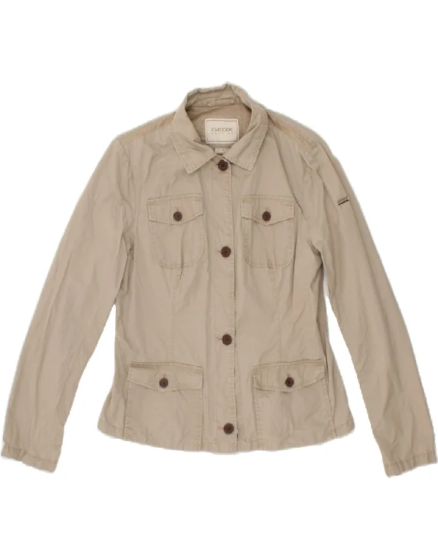 Women's Transitional Outfit GEOX Womens Utility Jacket UK 14  Large Grey Cotton