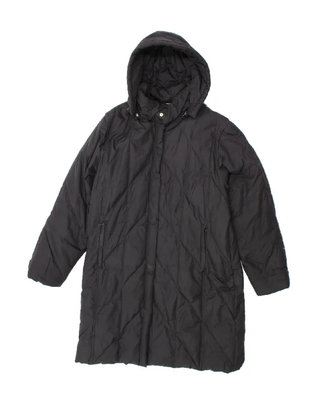 Women's Wedding Apparel ASICS Womens Hooded Padded Coat UK 16 Large Black Polyester