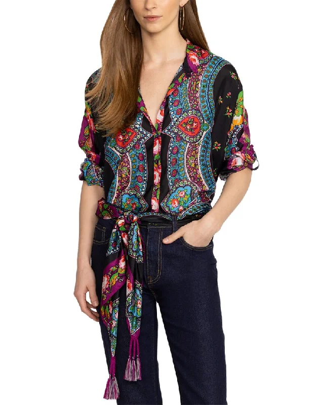 Special Offer For You Johnny Was Audrey Oversized Silk Blouse