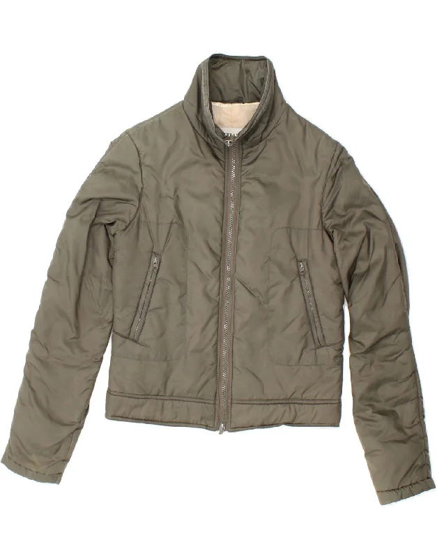 Minimalist Style TERRANOVA Womens Crop Bomber Jacket UK 10 Small Grey Polyester