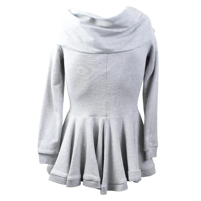 Insane Discount Onslaught Moschino Couture Zip Up Flared Mini Sweatshirt Dress - Gray